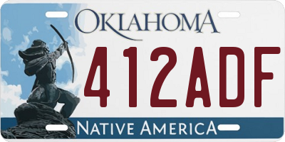 OK license plate 412ADF