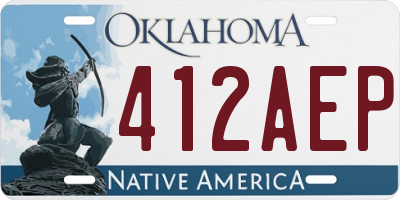 OK license plate 412AEP