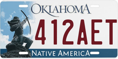 OK license plate 412AET