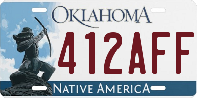 OK license plate 412AFF