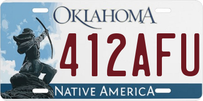 OK license plate 412AFU
