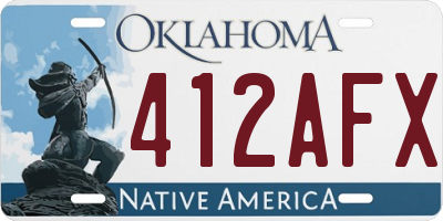 OK license plate 412AFX