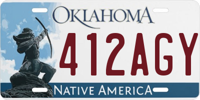 OK license plate 412AGY