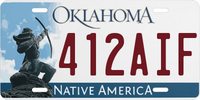 OK license plate 412AIF