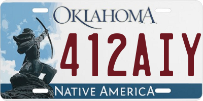 OK license plate 412AIY