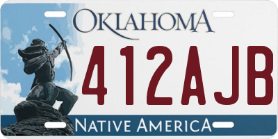 OK license plate 412AJB