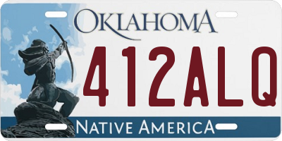 OK license plate 412ALQ