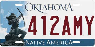 OK license plate 412AMY