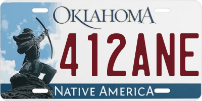 OK license plate 412ANE