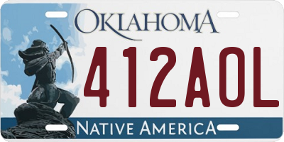 OK license plate 412AOL