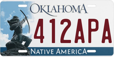 OK license plate 412APA