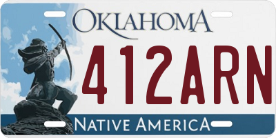 OK license plate 412ARN
