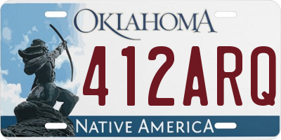 OK license plate 412ARQ