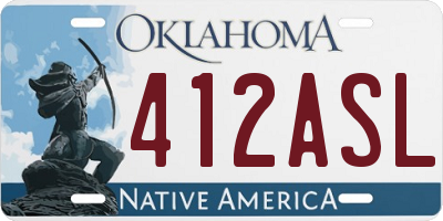 OK license plate 412ASL