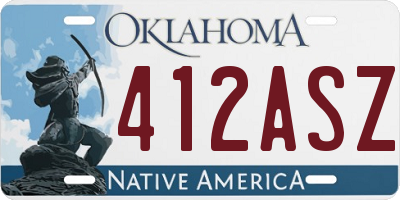 OK license plate 412ASZ