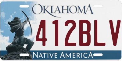 OK license plate 412BLV