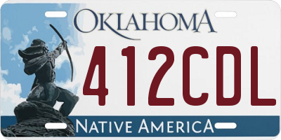 OK license plate 412CDL