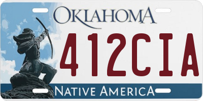 OK license plate 412CIA