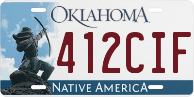 OK license plate 412CIF