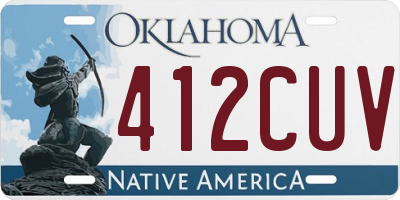 OK license plate 412CUV