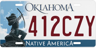 OK license plate 412CZY