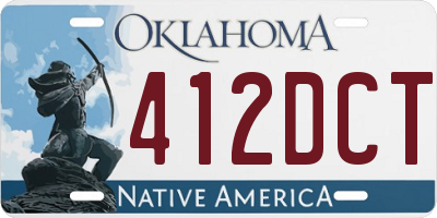 OK license plate 412DCT