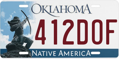 OK license plate 412DOF