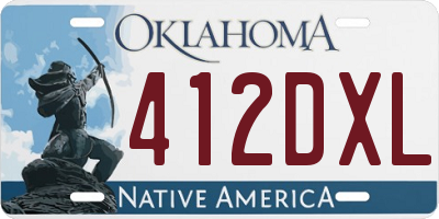 OK license plate 412DXL