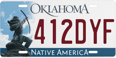 OK license plate 412DYF