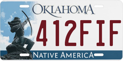 OK license plate 412FIF