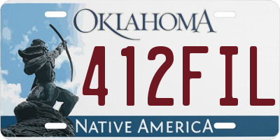 OK license plate 412FIL