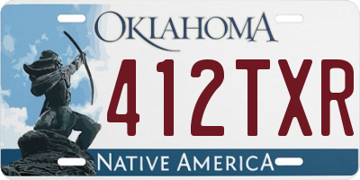 OK license plate 412TXR