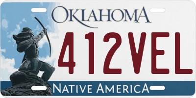 OK license plate 412VEL