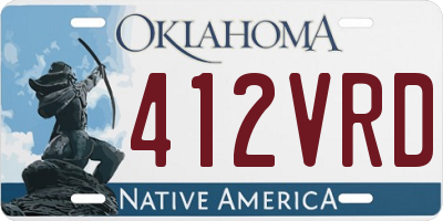 OK license plate 412VRD