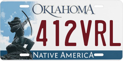 OK license plate 412VRL