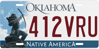 OK license plate 412VRU