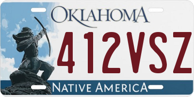 OK license plate 412VSZ