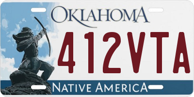OK license plate 412VTA