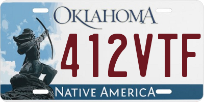 OK license plate 412VTF