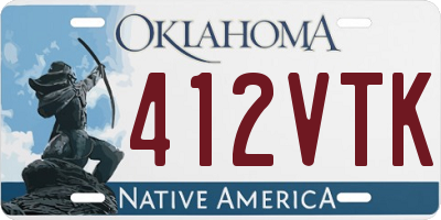 OK license plate 412VTK