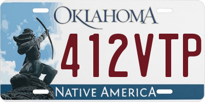 OK license plate 412VTP
