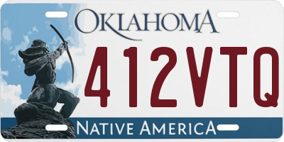 OK license plate 412VTQ