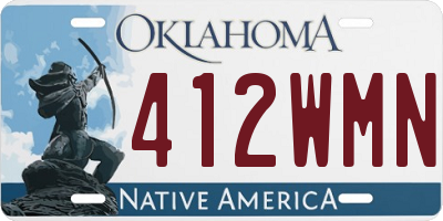 OK license plate 412WMN