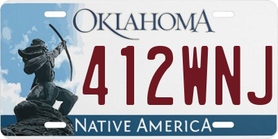 OK license plate 412WNJ
