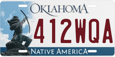 OK license plate 412WQA