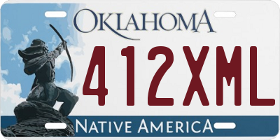 OK license plate 412XML