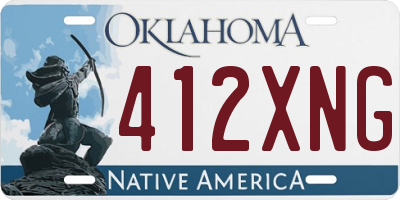 OK license plate 412XNG