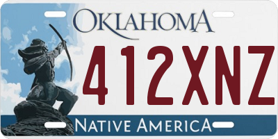 OK license plate 412XNZ