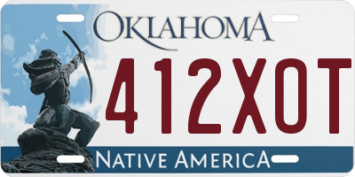 OK license plate 412XOT