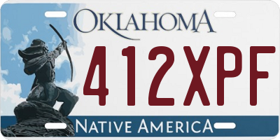 OK license plate 412XPF